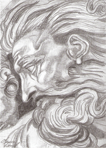 A Pencil Drawing - from The Creation of Adam
