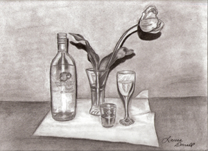 Romance - A Charcoal Drawing